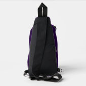 Stilvolle Skripttyp-Initialen & Name-Indizes Lila Crossbody Bag (Rückseite)