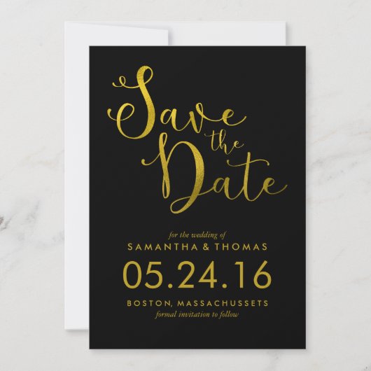 Stilvolle SkriptWedding Save the Date (Vorderseite)