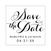 Stilvolle SkriptWedding Save the Date Gummistempel (Prägung)