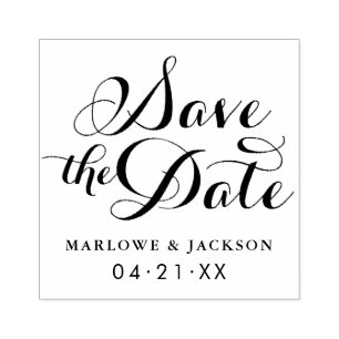 Stilvolle SkriptWedding Save the Date Gummistempel