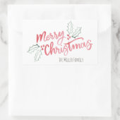 Stilvolle Slant Watercolor Frohe Weihnachten Rechteckiger Aufkleber (Tasche)
