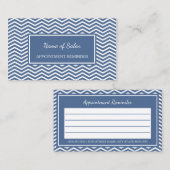 Stilvolle Slate Blue Zickzack Salon Ernennung Terminkarte (Vorne/Hinten)