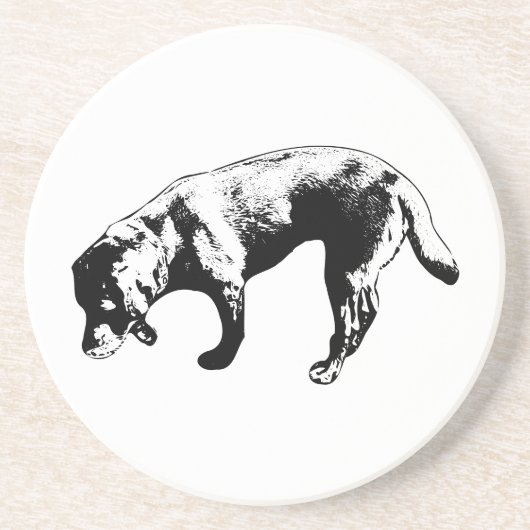 Stilvolle Sniffing Labrador Ink Art Untersetzer (Vorne)