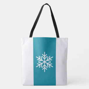 Stilvolle Snowflake Aquamarine blauweiße Streifen Tasche