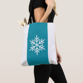 Stilvolle Snowflake Aquamarine blauweiße Streifen Tasche (Von Nahem)