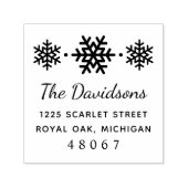 Stilvolle Snowflake Trio Holiday Rücksendeadresse Permastempel (Design)