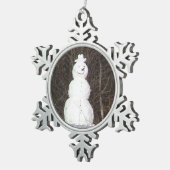 Stilvolle Snowman-Ornament Schneeflocken Zinn-Ornament (Rechts)