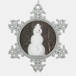 Stilvolle Snowman-Ornament Schneeflocken Zinn-Ornament