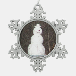 Stilvolle Snowman-Ornament Schneeflocken Zinn-Ornament
