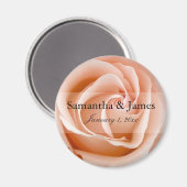 Stilvolle Soft Orange Rose Personal Wedding Magnet (Vorderseite/Rückseite)