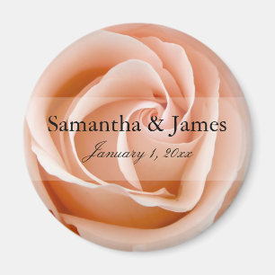 Stilvolle Soft Orange Rose Personal Wedding Magnet
