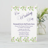 Stilvolle Sommerhochzeit bei Blume Einladung (Stehend Vorderseite)