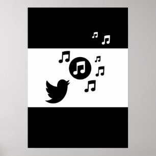 Stilvolle Songbird Black and White Poster