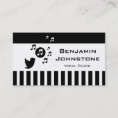 Stilvolle Songbird Schwarz-weiße Personalisierte S Visitenkarte (Vorderseite)