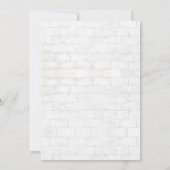 Stilvolle Sonnenblume Weiß Grau Brick Floral Gebur Einladung (Rückseite)