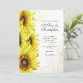 Stilvolle Sonnenblumenhochzeit Einladung (Stehend Vorderseite)