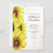 Stilvolle Sonnenblumenhochzeit Einladung (Vorderseite)