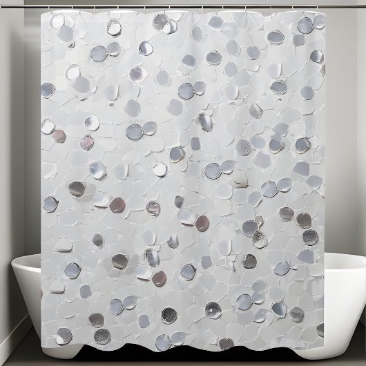 Stilvolle Sowjetduschvorhang mit dem White Glitzer Duschvorhang