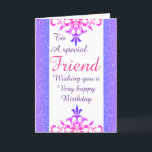 Stilvolle Special friend Geburtstagskarte Feiertagskarte<br><div class="desc">Stilvolle Special friend Geburtstagskarte</div>