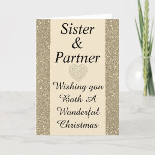 Stilvolle spezielle Weihnachtskarte für Schwester Feiertagskarte