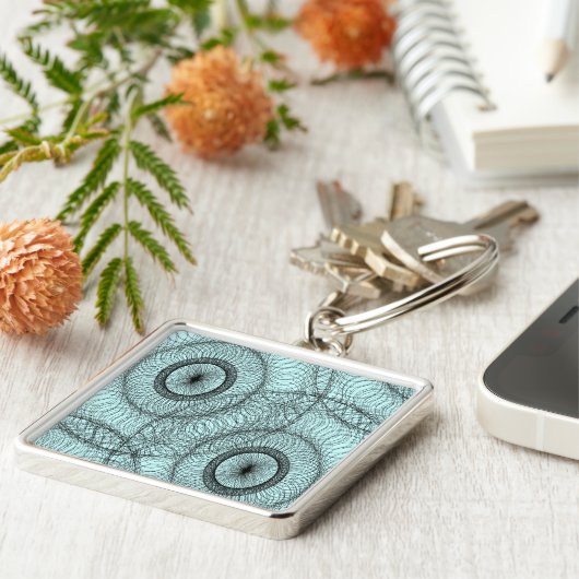 Stilvolle Spirograph Wirbel Zen Doodle Muster Schlüsselanhänger (Seite)