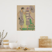 Stilvolle Spring Flappers, 20er Ladys Poster (Küche)