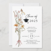 Stilvolle Spring Wildblume Bouquet Graduation Part Einladung (Vorderseite)