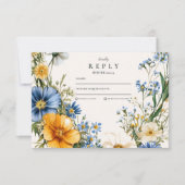 Stilvolle Spring Wildblume Meadow Garden Abschluss RSVP Karte (Vorderseite)