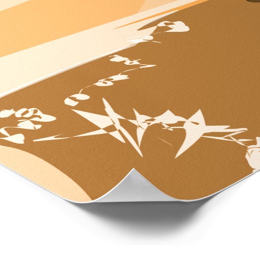 Stilvolle Square Orange Digital Sunset Seascape Poster (Ecke)