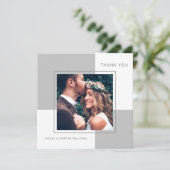 Stilvolle Square Wedding Vielen Dank mit Foto Dankeskarte (Stehend Vorderseite)