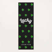 Stilvolle St. Patricks Day Black Green Lucky Clove Yogamatte (Vorderseite)
