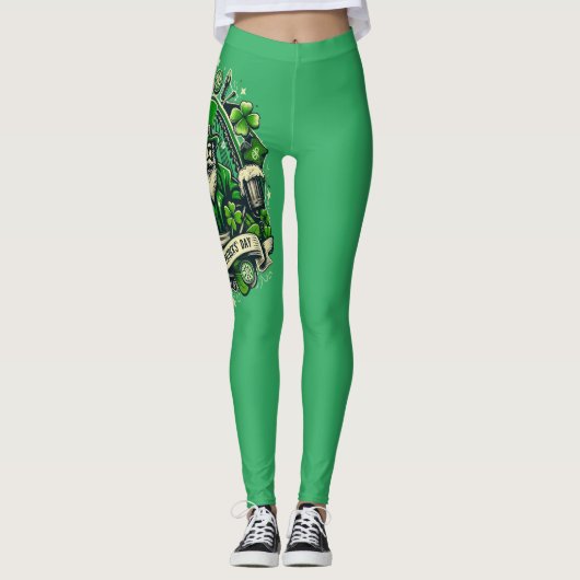 Stilvolle St. Patrick's Day Celebration Leggings (Vorderseite)