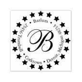 Stilvolle Star Monogram Self-Inking-Address-Briefm Permastempel (Design)