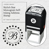 Stilvolle Star Monogram Self-Inking-Address-Briefm Permastempel