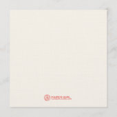 Stilvolle Starfish Hochzeitsmenükarten Menükarte (Rückseite)