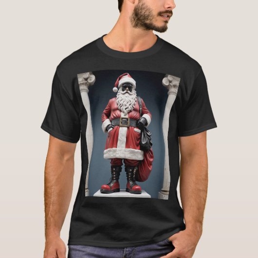 Stilvolle Statue Santa Claus T-Shirt (Vorderseite)