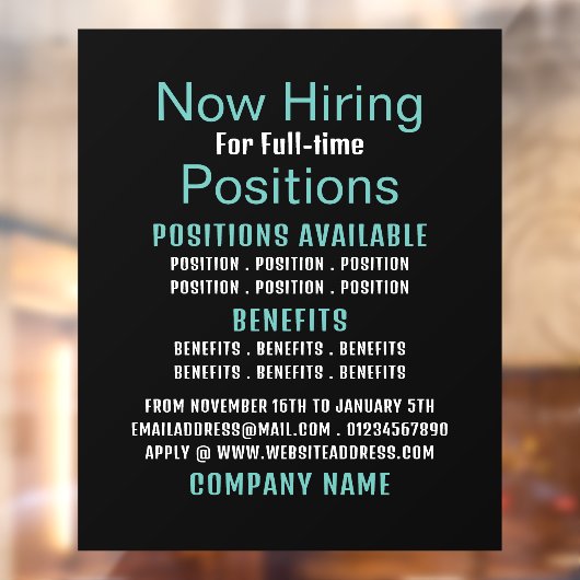 Stilvolle Stellenausschreibung Fensteraufkleber (Blatt 2)