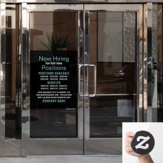Stilvolle Stellenausschreibung Fensteraufkleber (Büro Tür)