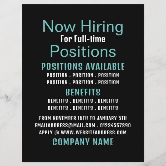 Stilvolle Stellenausschreibung Flyer (Vorne)