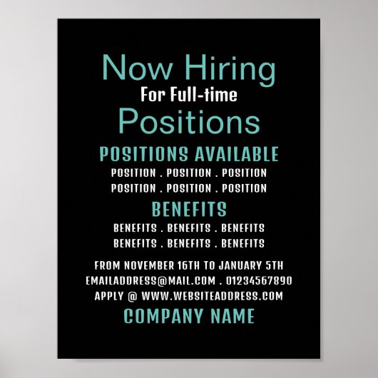 Stilvolle Stellenausschreibung Poster (Vorne)