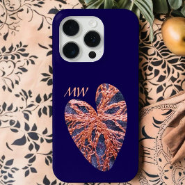 Stilvolle Stickereien in orangefarbenem Monogramm Case-Mate iPhone Hülle