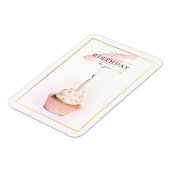 Stilvolle Stifte Kunst Rosa Geburtstag Cupcake Magnet (Linke Seite)