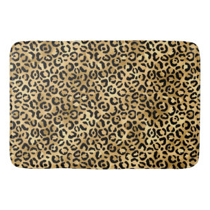 Stilvolle Stilelemente aus schwarzem und goldfarbe Badematte