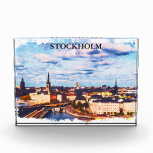 Stilvolle Stockholm Schweden Panorama City View Fotoblock