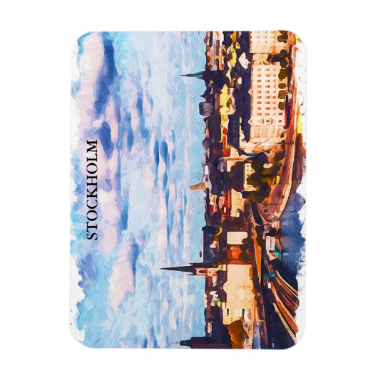 Stilvolle Stockholm Schweden Panorama City View Magnet (Vertikal)