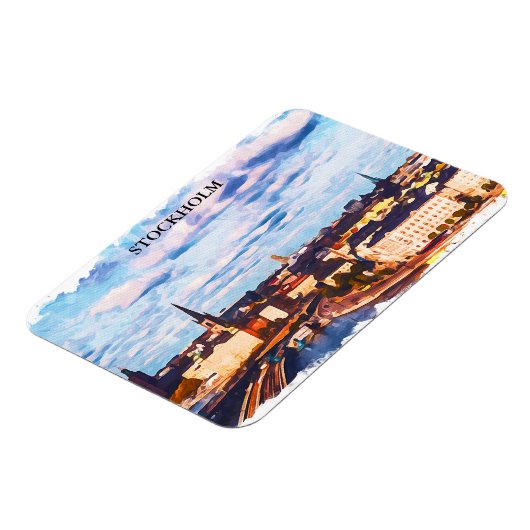 Stilvolle Stockholm Schweden Panorama City View Magnet (Linke Seite)