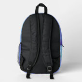 Stilvolle Storm Cloud-Effekt Muster Blau Bedruckter Rucksack (Rückseite)