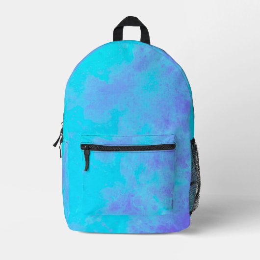 Stilvolle Storm Cloud-Effekt Muster Blau & Lila Bedruckter Rucksack (Vorderseite)