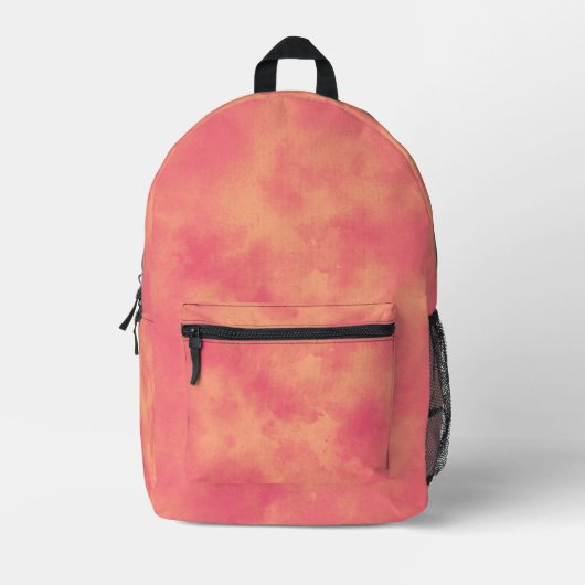 Stilvolle Storm Cloud-Effekt-Muster Peach Bedruckter Rucksack (Vorderseite)