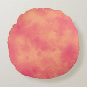 Stilvolle Storm-Wolke-Effekt-Muster pfirsichorange Rundes Kissen
